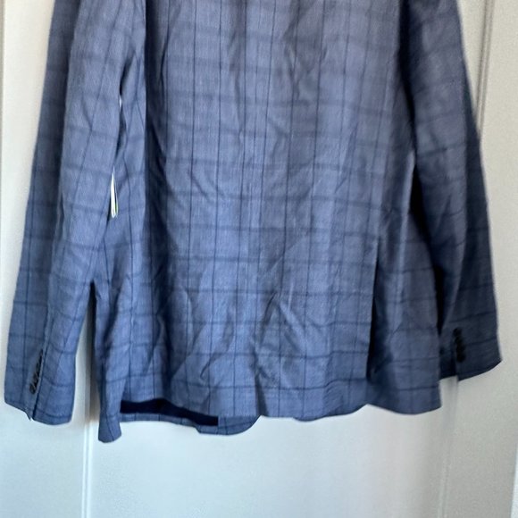 Bonobos Italian Men's Blazer Jacket Standard Fit Wool Blue Windowpane 50L - Picture 2 of 7